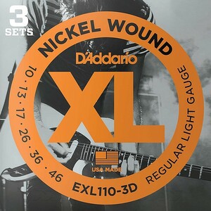 3セットパック D'Addario EXL110-3D Nickel Wound 010-046 ダダリオ エレキギター弦