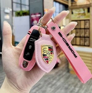 [ Porsche ] key cover key case Panamera Boxster 718 Cayenne 911ma relation man 3 point set pink 1