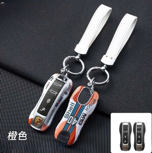 【ポルシェ】 マルティニ キーカバー キーケース パナメーラ ボクスター 718 カイエン 911 マカン ケイマン オレンジ タイプB