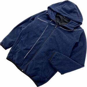 DESCENTE ☆ ターゲット デザイン フリース ジャケット パーカー ネイビー M 秋冬 スポーツ トレーニング ランニング 人気 デサント■BJ187