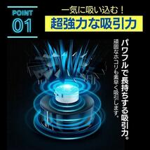 車用 ハンディクリーナー 掃除機 浮き輪空気入れ 空気抜き 充電式 乾湿両用_画像2