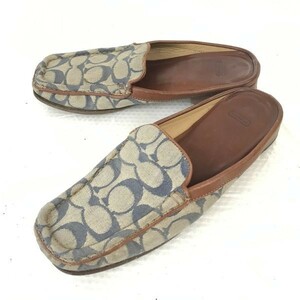  Italy made * Coach /COACH* signature / sabot sandals / mules [6.5B/23.0-23.5/ gray /GRAY] hand made / regular goods /Shoes/mule*pQ569