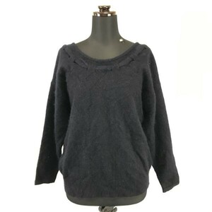  made in Japan * Comme Ca Du Mode /COMME CA DU MODE* boat neck / knitted sweater [ lady's M degree / navy blue /navy blue]sweater*BH309