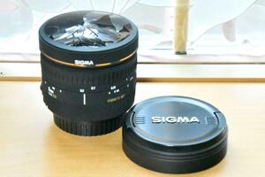 一眼レフカメラレンズ SIGMA 8mm F4 EX DG CIRCULAR FISHEYE キヤノン用 整備 レンズ電気接点コーティング【中古】