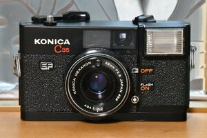 フィルムカメラ Konica コニカ C35 EF HEXANON ヘキサノン 38mm F2.8 46φ ピッカリコニカ【中古】