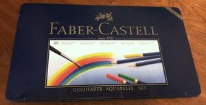 ●FABER CASTELL(ファーバーカステル) 旧タイプ・GOLDFABER・AQUUARELLE・水彩色鉛筆48色＋アクセサリーセット●新品未使用・保管品●
