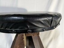 アンティーク 丸椅子 レトロ ビンテージ 店舗什器 木製スツール 回転椅子 古道具 ドクターチェア_画像4