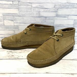 R4675bh【Clarks クラークス】8M 26cm位 WEAVER BOOT ウィーバー ブーツ メンズ ベージュOAKWOOD SUEDE オークウッドスエード 75558