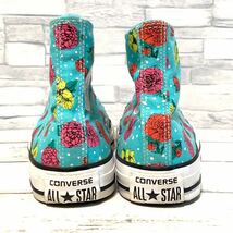 R4760bh【converse コンバース】22㎝ スニーカー グリーン×ホワイト レディース ハイカットシューズ CT HI PEACOCK WOMANS 547263C 花柄_画像4