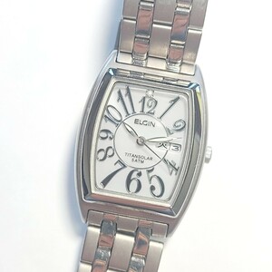 MT250LL ELGIN エルジン 腕時計 リストウォッチ ソーラー デイデイト アナログ 5ATM シルバー ホワイト文字盤 レディース FK-1282-C 