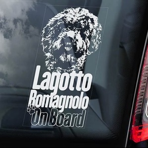 ◆ラゴット・ロマニョーロ ① ロマーニョ・ウォーター・ドッグ 外張り カーステッカー 20×10cm@外貼り ステッカー 車 スモーク 犬 D1 4046