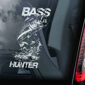 ◆バスハンター バス・ハンター バス バス釣り ブラックバス スズキ 釣り 魚釣り@外張り カーステッカー 22×10cm@カー ステッカー@B1 3896