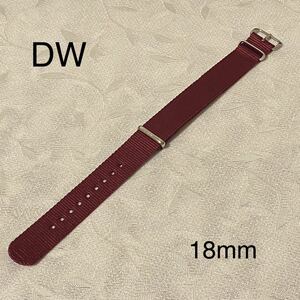 ダニエルウェリントン DW Daniel Daniel Wellington ナイロンベルト NATOベルト 18mm 時計ベルト 替ベルト レッド 交換ベルト DW00200212