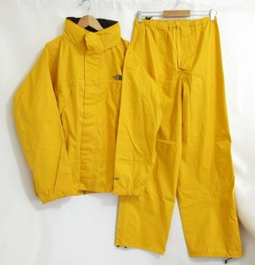 美品 THE NORTH FACE ノースフェイス ロゴ ゴアテックス マウンテンパーカー+パンツ レインウェア セットアップ NP-2515 L イエロー 101