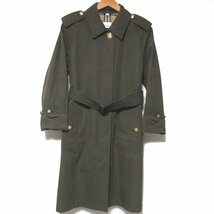 美品 BURBERRY バーバリー 裏地ノバチェック柄 金ボタン サイドスリット シングル ベルテッド トレンチコート US0サイズ カーキ_画像1