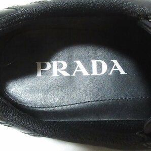 美品 PRADA プラダ レザー×ナイロン ロゴ ローカットスニーカー サイズ5 約25cm ブラックの画像4