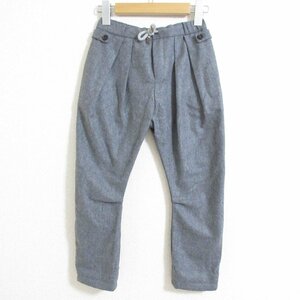 美品 21AW BRUNELLO CUCINELLI ブルネロクチネリ 子供服 キッズ ツイルタック イージーパンツ ウールパンツ 6 グレー