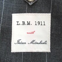 美品 L.B.M. 1911 エルビーエム ピンストライプ柄 テーラードジャケット+スラックスパンツ シングルスーツ セットアップ 46Rサイズ グレー_画像10