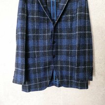 美品 BELVEST ベルベスト ビームスエフ別注 シルク×リネンブレンド チェック柄 シングル 3B テーラードジャケット 46 マルチカラー 102_画像3