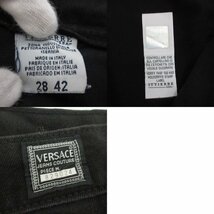 美品 VERSACE JEANS COUTURE ヴェルサーチ ヴィンテージ メデューサボタン テーパード デニムパンツ ジーンズ 28/42 ブラック_画像9