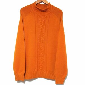新品 未使用 Loro Piana ロロピアーナ カシミヤ100% 長袖 ハイネック ニット セーター FAI6668 52サイズ オレンジ