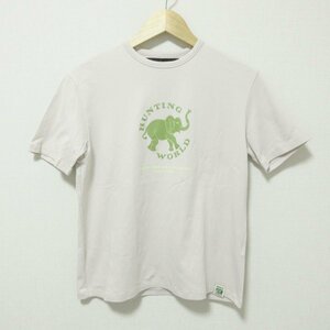  прекрасный товар HUNTING WORLD Hunting World короткий рукав Logo футболка cut and sewn M свет бежевый 103