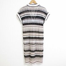 美品 MISSONI ミッソーニ 総柄 シルクブレンド 半袖 Vネック 膝丈 ニット ワンピース 42 マルチカラー_画像2