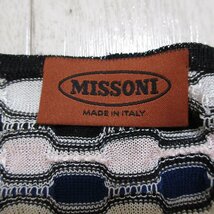 美品 MISSONI ミッソーニ 総柄 シルクブレンド 半袖 ニット Tシャツ カットソー 大きいサイズ 44 マルチカラー_画像3