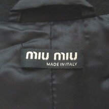 良品 miumiu ミュウミュウ 2006年製 ヴィンテージ 起毛 ダブルブレスト ロングコート メンズ 48サイズ ブラック_画像7