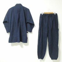 新品 未使用 笹倉玄照堂 ササクラゲンショウドウ 上着×パンツ 藍染め 作務衣 作業着 セットアップ M インディゴブルー 定価23000円 102_画像2