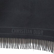 美品 20SS Christian Dior クリスチャンディオール バージンウールラビット フリンジ ショール スカーフジャケット XSサイズ ブラック_画像4