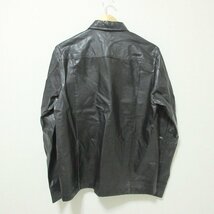 美品 DIESEL ディーゼル L-MALIK カウレザー スナップボタン シャツジャケット L ブラック 102_画像2