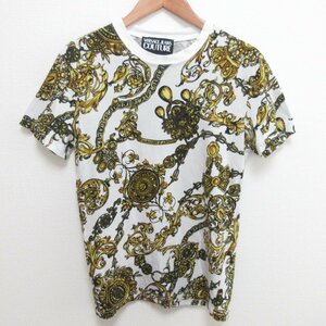 美品 VERSACE JEANS COUTURE ヴェルサーチ ジーンズクチュール バロック柄 Tシャツ カットソー サイズS マルチカラー