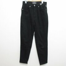 美品 VERSACE JEANS COUTURE ヴェルサーチ ヴィンテージ メデューサボタン テーパード デニムパンツ ジーンズ 28/42 ブラック_画像1