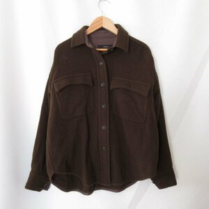 美品 FLORENT フローレント LAINE WOOL 胸ポケット 長袖 シャツジャケット オーバーサイズ 1 ブラウン 104