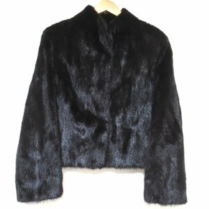 美品 MOONBAT ムーンバット FUR FLASH ミンクファー スタンドカラージャケット ハーフコート ダークブラウン