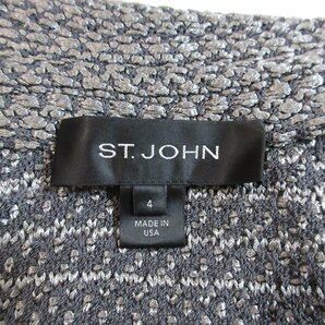 美品 ST.JOHN セントジョン USA製 ツイード シングル チェスターコート 4 グレー系の画像4