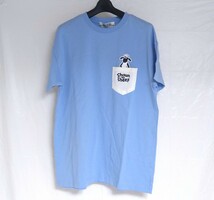 ひつじのショーン 胸ポケット アップリケ Tシャツ ブルー レディース LLサイズ_画像1