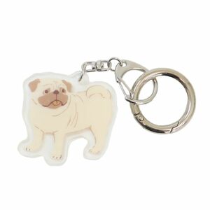 新品★アクリルキーホルダー★パグ★コテツ★犬雑貨★送料180円可