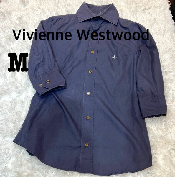 【匿名配送】Vivienne Westwood ドレスシャツ Mサイズ ネイビー