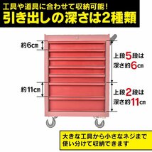 1円 ツールワゴン 7段 工具カート ツールカート 工具ワゴン 工具箱 ツールボックス キャスター付 工具入れ 整備 カート 収納 日曜大工sg017_画像8