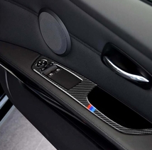 BMW 3シリーズ E90 2005- 2012年　2タイプ選択可能　右ハンドル用 ドアウィンドウ　スイッチボタンフレーム ステッカー パネル カバー 2P_画像7
