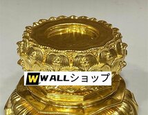 「密教法具 寺院用仏具」極上品 火焔宝珠舎利塔 仏教芸術品 舎利塔 金箔貼り 真鍮製 高さ20cm_画像3