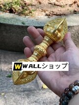 「密教法具 寺院用仏具」真言宗 金剛杵 宝珠杵 仏教工芸品 真鍮製 24K 金メッキ加工 舎利入れられる 長さ16.5cm_画像5