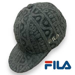 フィラ FILA ジャガードキャップ　帽子　キャップ　ロゴ　フリーサイズ
