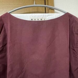 10-18 MARNI マルニ 半袖Tシャツ エンジ＆ホワイト 44サイズ 美品の画像3