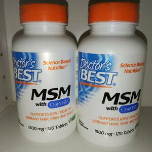 【2個セット】オプティMSM MSM 1500mg 120タブレット Doctor's Best【新品・送料込】