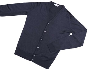  メンズ M ジョンスメドレー 最高級メリノウール カーディガン PETWORTH HEPBURN SMOKE JOHN SMEDLEY イギリス製★