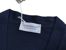  メンズ S ジョンスメドレー 最高級メリノウール カーディガン WELBECK MIDNIGHT JOHN SMEDLEY イギリス製★_画像3