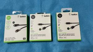 BELKIN★ベルキン★USB-C to ライトニング★ケーブル★USB-C to USB-C【3本セット】★USED